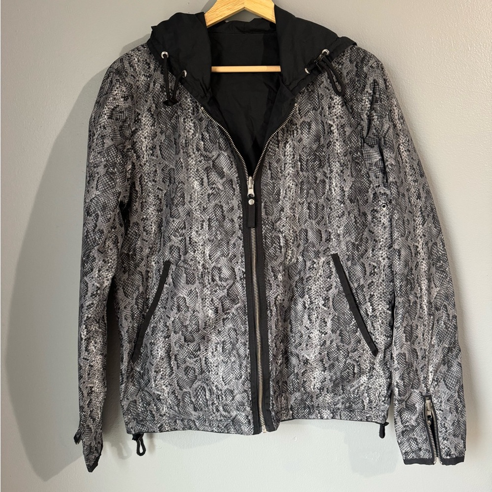 The Kooples Black / Snakeskin Reversible Zip-Up Jacket